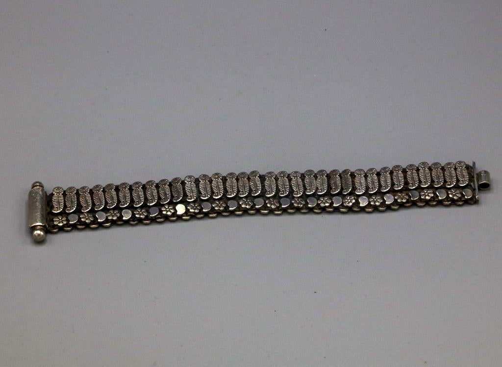 Mooie zilveren antieke armband uit Rajasthan, Ophalen of Verzenden, Zo goed als nieuw, Zilver