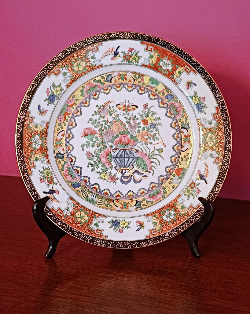 Assiette chinoise Famille Rose - gemerkt - années 70/80, Enlèvement