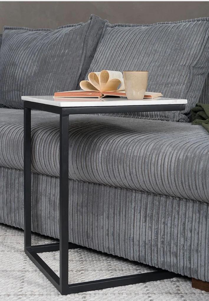 Laptoptafel wit marmeren blad, Ophalen, Zo goed als nieuw