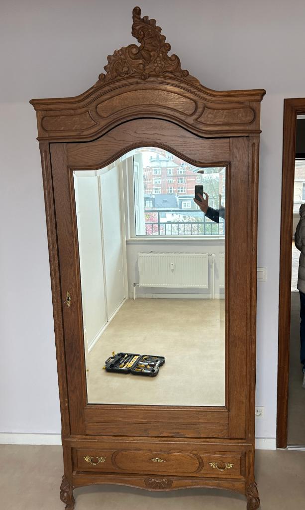 Armoire à glace style Louis XV - chêne massif, Enlèvement