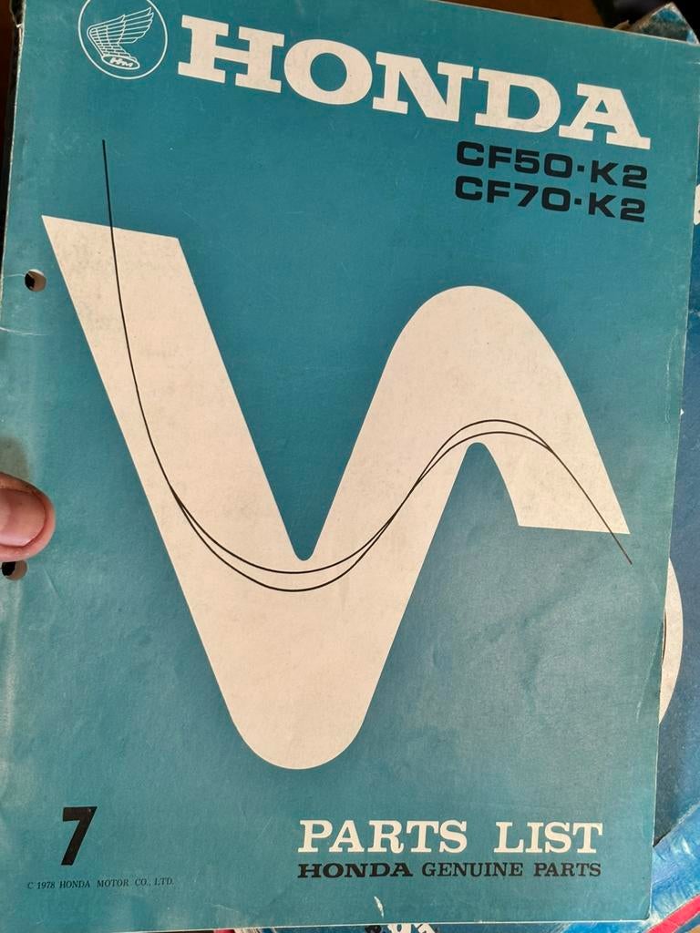 Partsmanual Honda Chaly tot 1978, Motoren, Handleidingen en Instructieboekjes, Ophalen of Verzenden, Honda