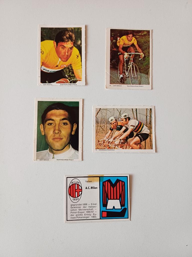 Eddy Merckx Verzamelen wielrennen prentjes, 1960 tot 1980, Ophalen of Verzenden, Zo goed als nieuw, Prent