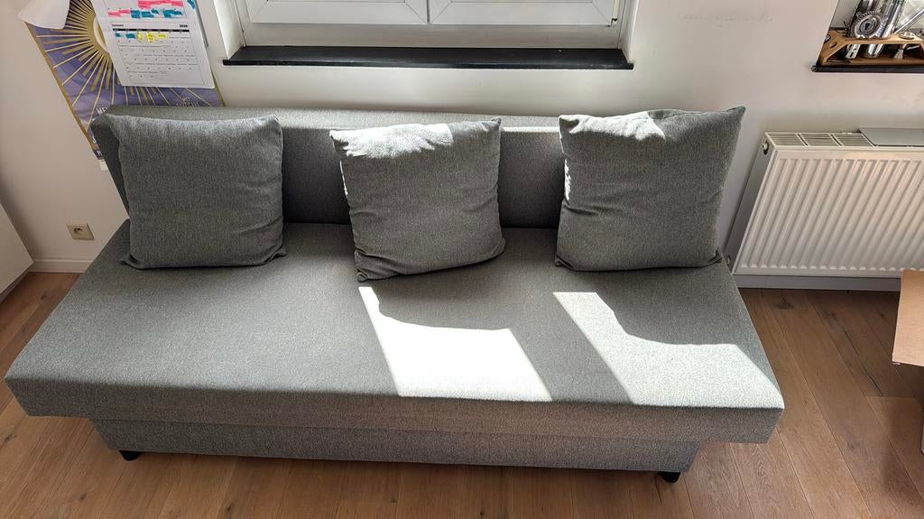 Slaapbank ikea, Huis en Inrichting, Slaapkamer | Slaapbanken, Ophalen, Gebruikt, Twijfelaar, Grijs
