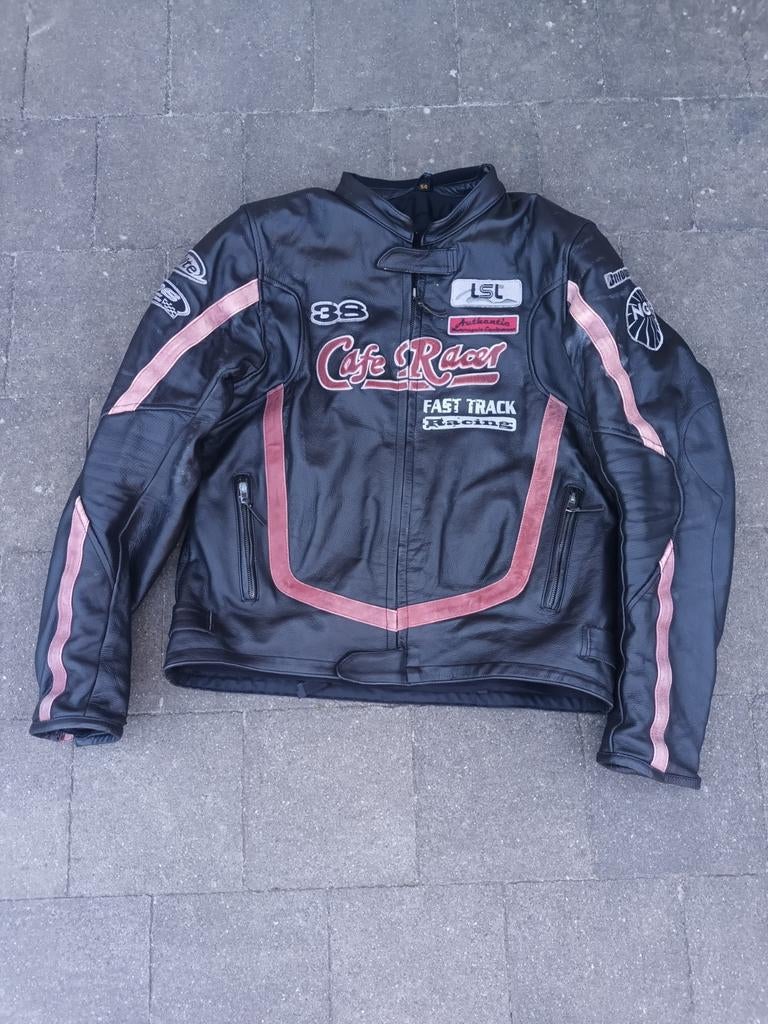 Caferacer biker-jacket leder, Motoren, Ophalen of Verzenden, Heren, Jas | leer, Louis cafe racer