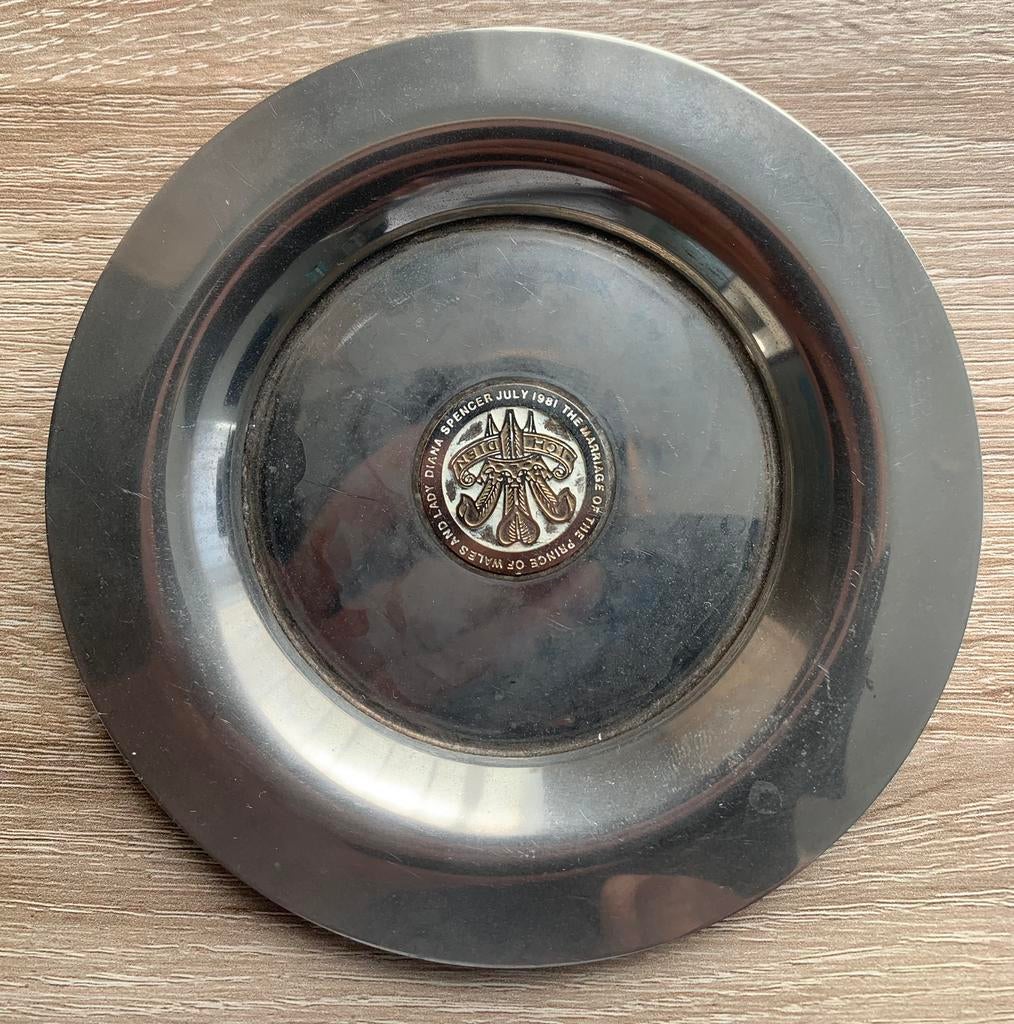 MR Silver Plated England souvenir bordje huwelijk Lady Diana, Verzamelen, Ophalen, Nieuw, Overige typen