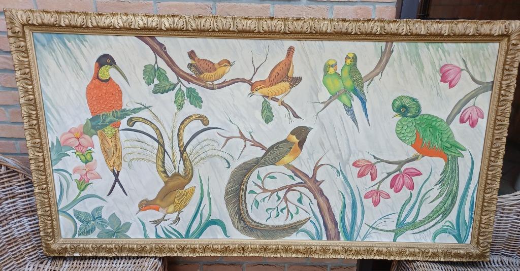 Tableau peinture  " Les oiseaux" J. Riche, Enlèvement