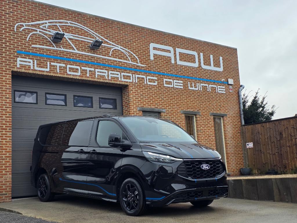 Ford Transit Custom SPORT - 232PK Plug In Hybride NIEUW 0KM, Auto's, Zwart, Bedrijf, 5 zetels, Hybride Elektrisch/Benzine