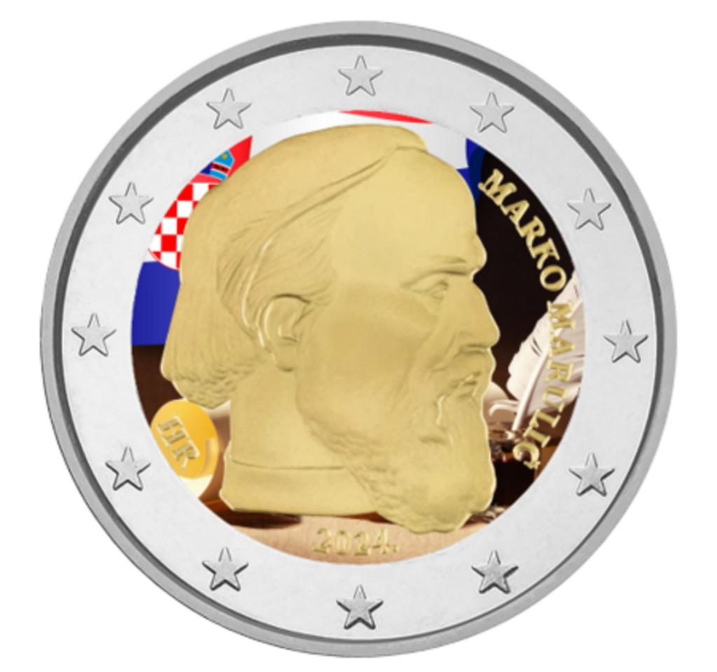 2 euros Croatie 2024 Marko Marulic coloré, Envoi, 2 euros