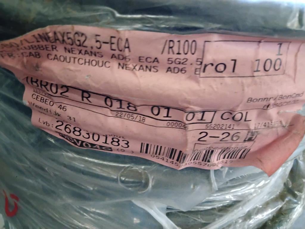 Kabel 5G2,5 soepel zwart. Stuk van 59 meter, Bricolage & Construction, Électricité & Câbles, Enlèvement