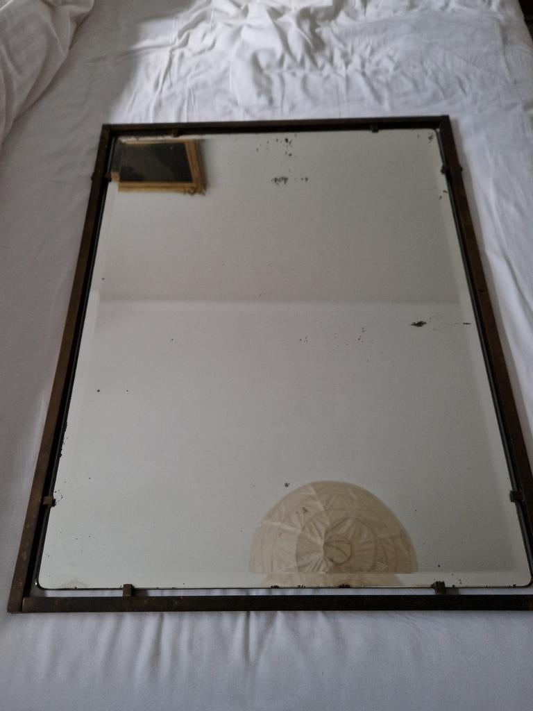 Vintage messing spiegel met afgeschuinde randen, Ophalen