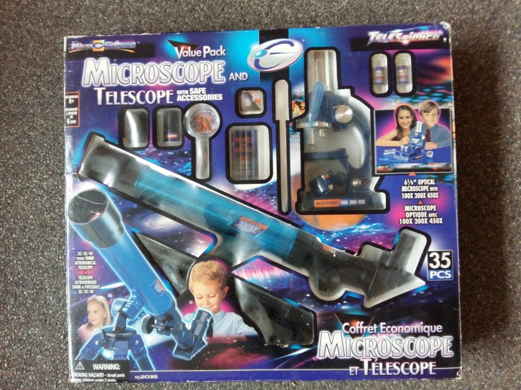 MICROSCOPE POUR ENFANTS DANS UNE BOÎTE, TV, Hi-fi & Vidéo, Enlèvement, Comme neuf, Microscope biologique