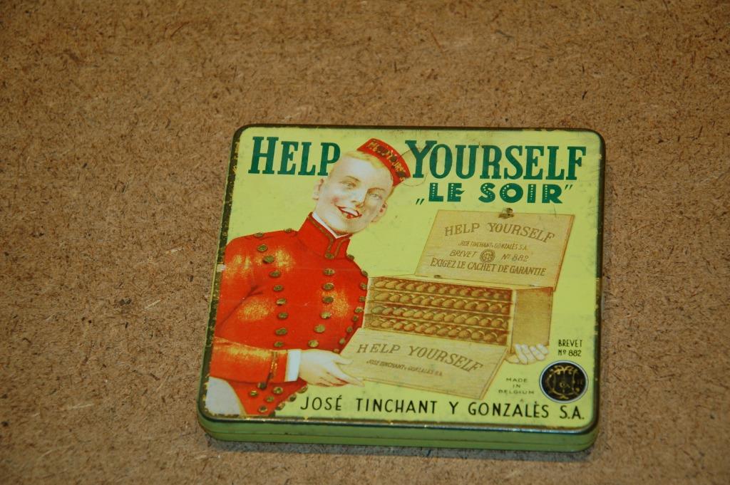 Ancienne boîte à cigares - Help Yourself - LE SOIR, Enlèvement ou Envoi, Utilisé, Boite à tabac ou Emballage