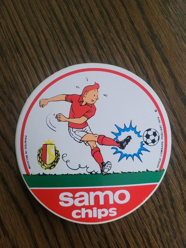Oude sticker Samo Chips Kuifje 1979, Ophalen of Verzenden