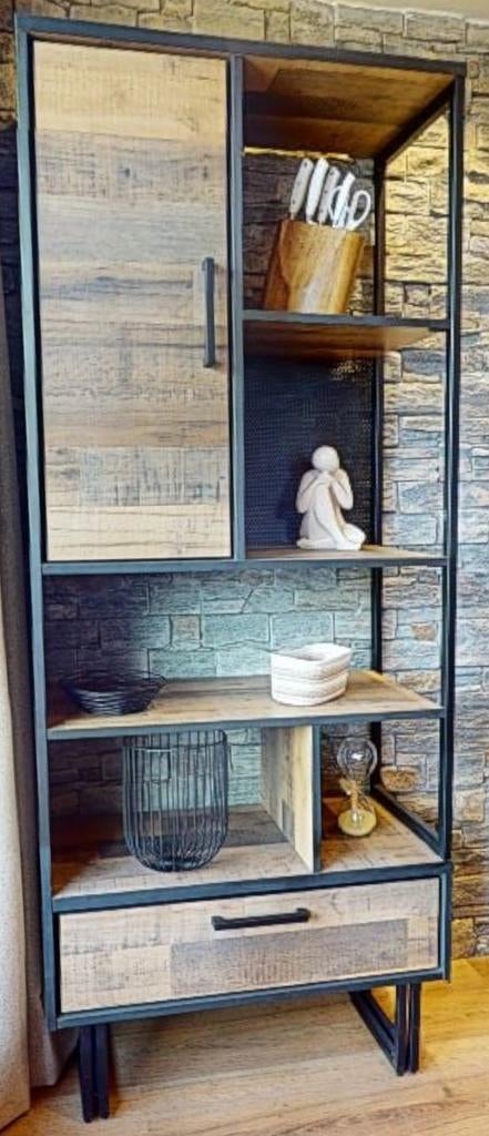 A vendre Bibliothèque H&H, Maison & Meubles, Métal, 25 à 50 cm, Moderne (teinte driftwood), Avec tablette(s)