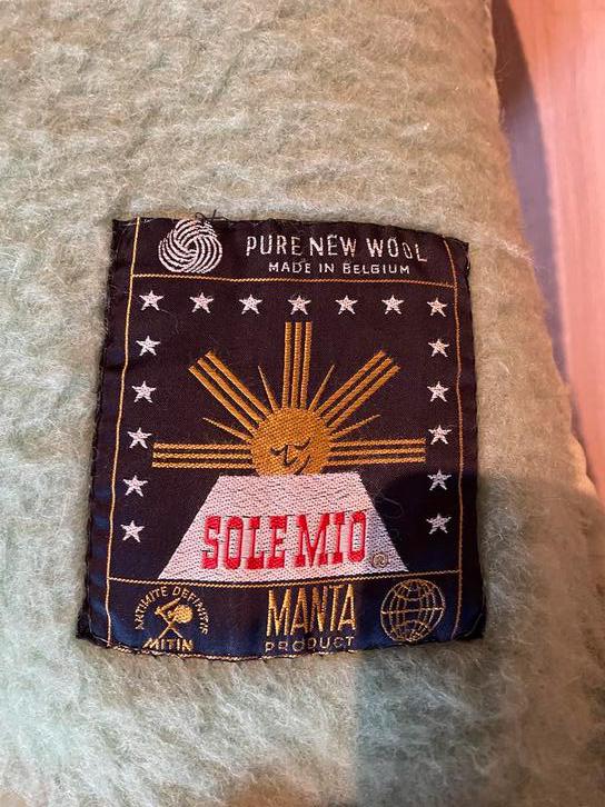 Sole mio 220x240 100% wol deken vintage, Ophalen of Verzenden, Zo goed als nieuw, Deken