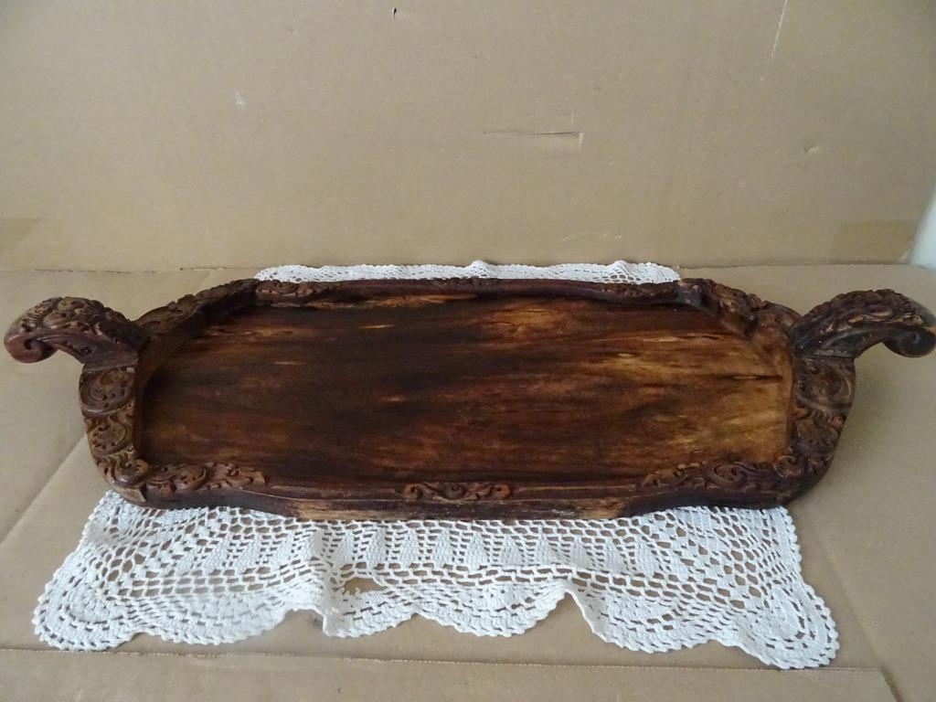 Vintage houten dienblad Indonesië 57cm coromandelhout 1970, Antiek en Kunst, Kunst | Niet-Westerse kunst, Ophalen of Verzenden