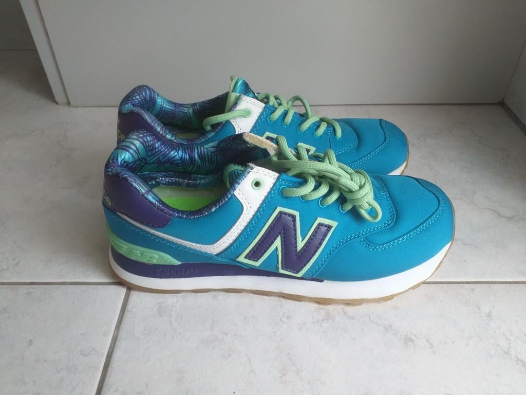 Ongedragen New balance sneakers blauw/groen/wit maat 38, Ophalen of Verzenden, Nieuw, Jongen, Schoenen