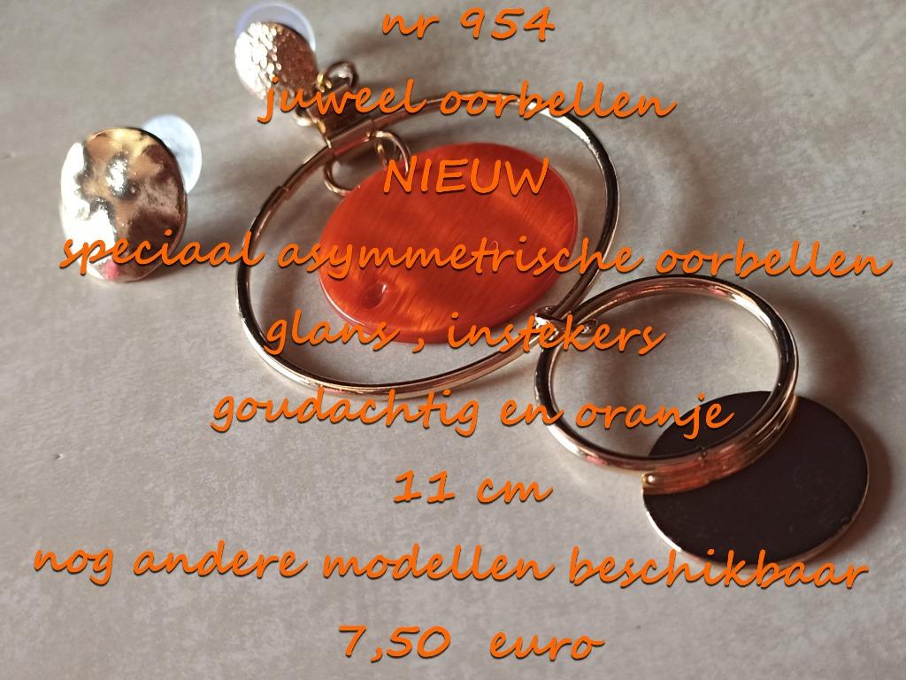 954. Juweel : oorbellen , NIEUW , verzending inbegrepen, Overige materialen, Verzenden, Nieuw, Oranje