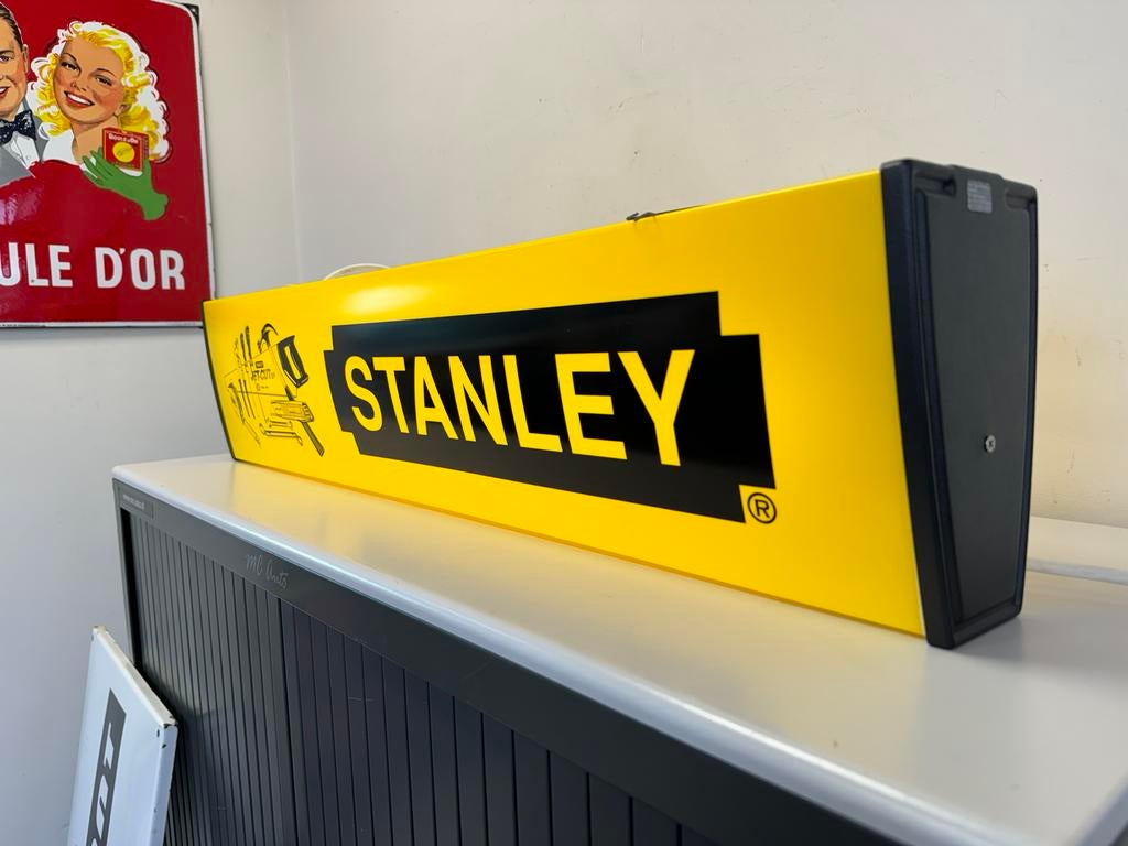 Caisson lumineux publicitaire ancien STANLEY, Enlèvement ou Envoi, Utilisé, Table lumineuse ou lampe (néon)