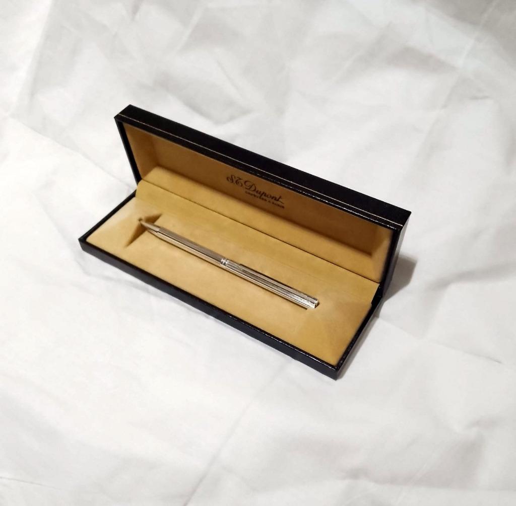 Vintage S.T.Dupont balpen van zilverkleurig metaal, Verzamelen, Overige merken, Met doosje, Ophalen of Verzenden, Zo goed als nieuw