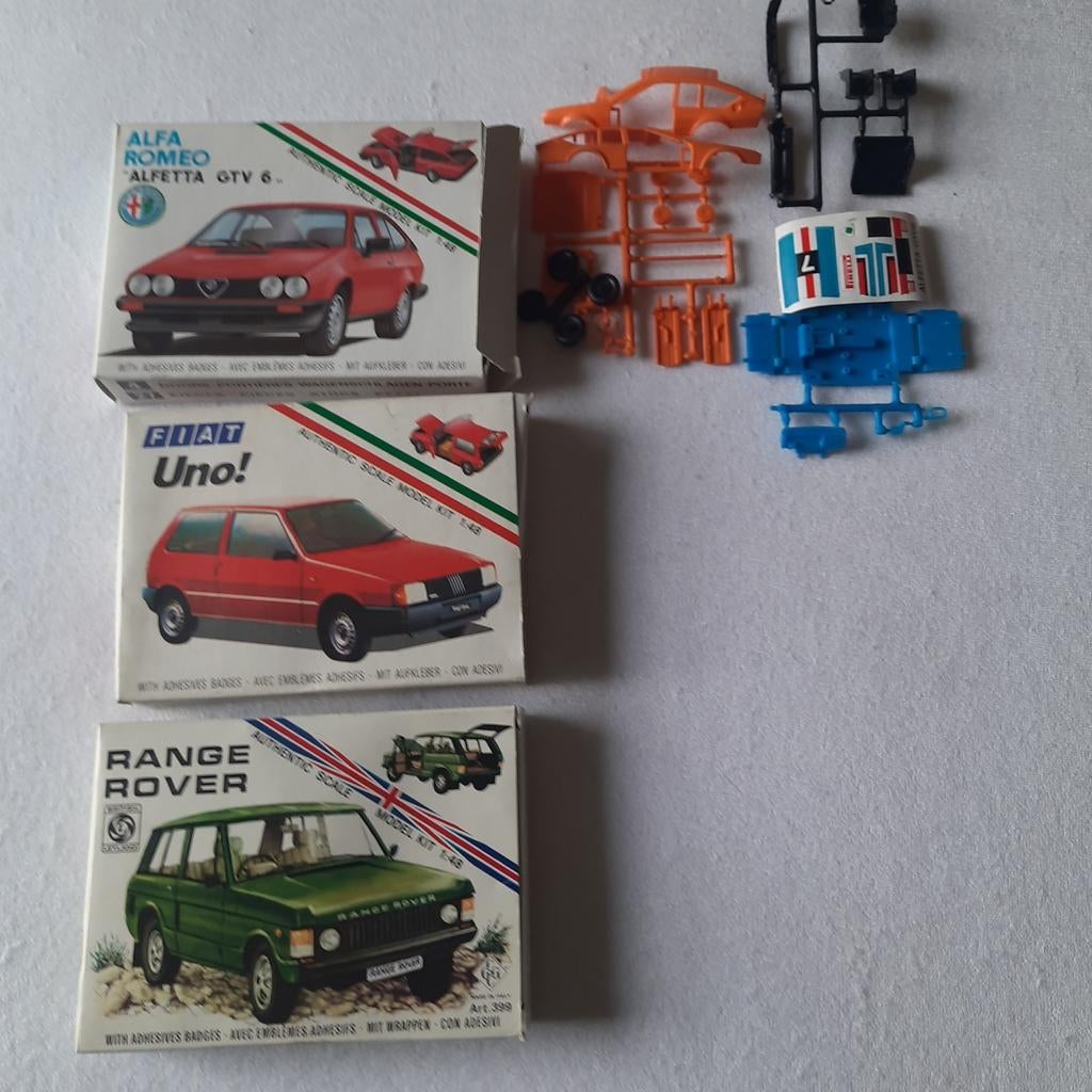 3 kits de modèles Fiat, Alfa et Range Rover au 1/48. ITALIE., Neuf, Autres marques, Voiture, Enlèvement
