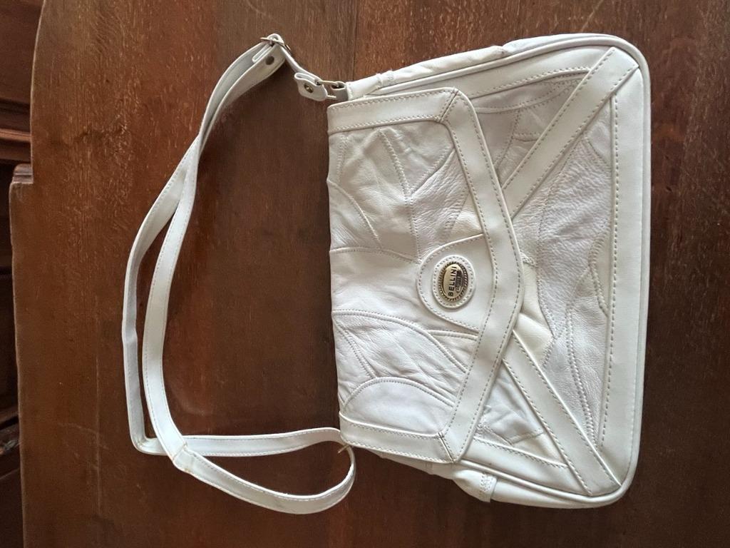 Vintage Bellini handtas, Handtassen en Accessoires, Tassen | Damestassen, Ophalen of Verzenden, Gebruikt, Wit, Handtas