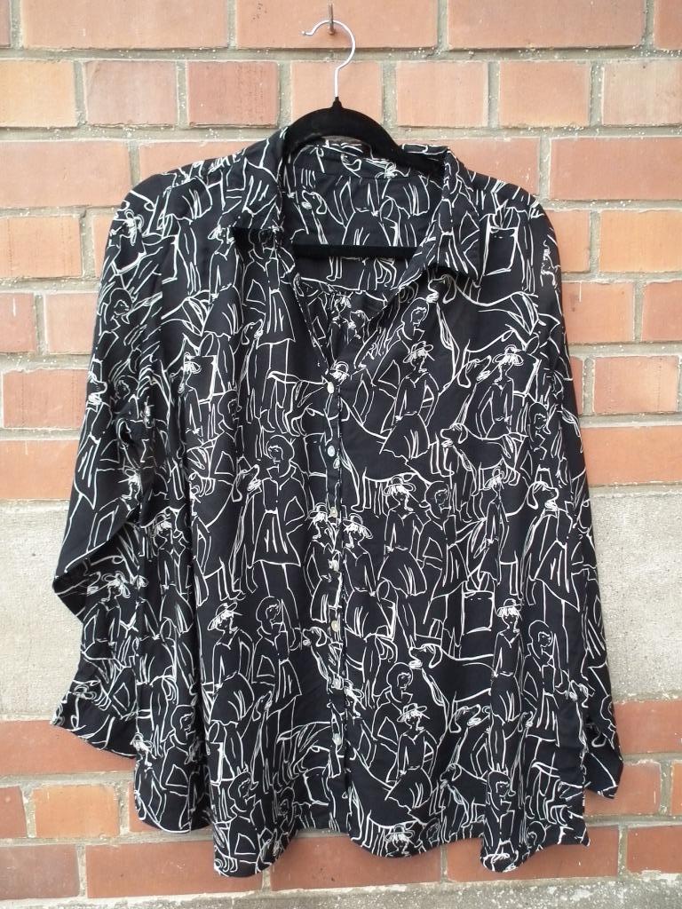 Blouse voor dames (Paprika) T: 2. Zwart-witte kleuren, Verzenden, Zwart, Maat 46/48 (XL) of groter, Zo goed als nieuw