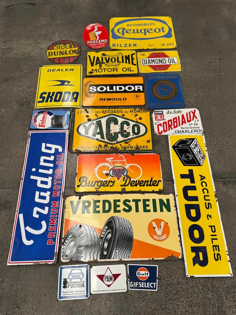 Lot de plaques émaillées, Enlèvement