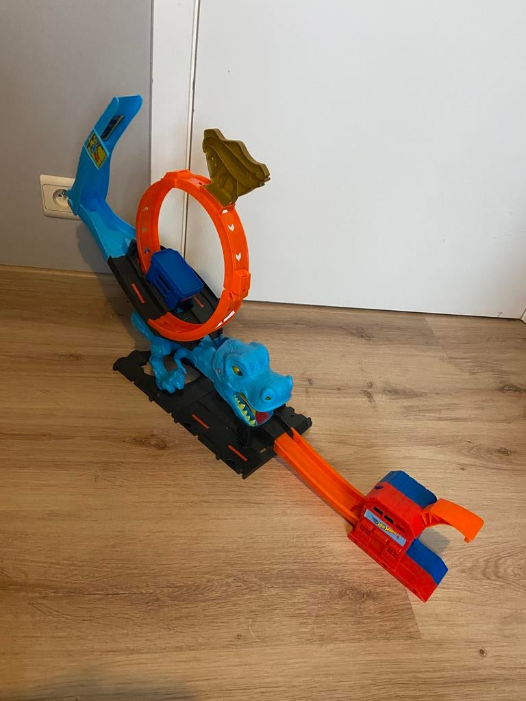 Hot Wheels City T-Rex Attack, Comme neuf, Enlèvement, Circuit, Hot Wheels