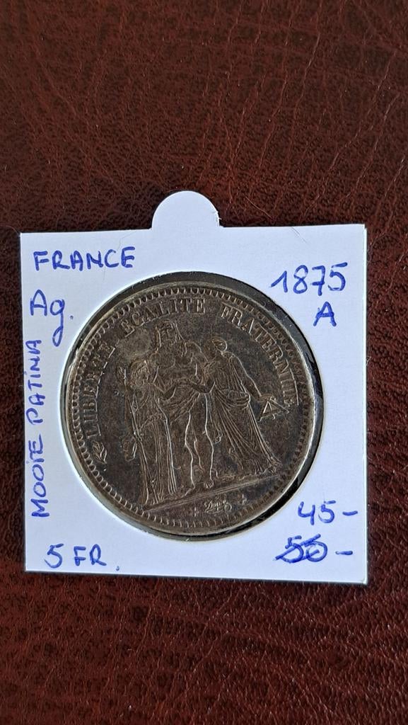 France 5 fr 1875 Un AG non poli ! !, Enlèvement ou Envoi