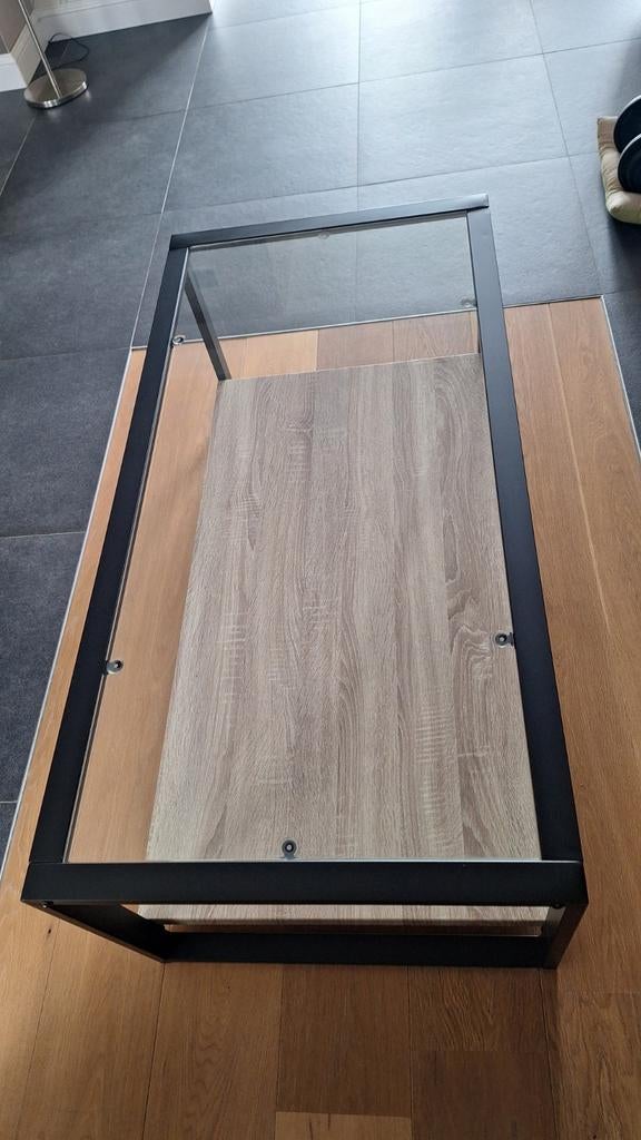 Table salon metal & verre (120x60x46), Huis en Inrichting, Tafels | Salontafels, Ophalen, 100 tot 150 cm, 50 tot 100 cm, Zo goed als nieuw