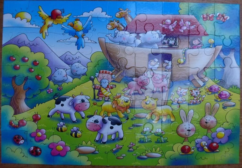 puzzle Arche de Noé 3 + Grafix 45 grandes pièces, Enfants & Bébés, Enlèvement ou Envoi, 10 à 50 pièces, Utilisé, 2 à 4 ans