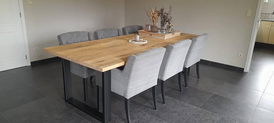 Eiken eettafel, Huis en Inrichting, Tafels | Eettafels, Ophalen, Landelijk modern, 100 tot 150 cm, Eikenhout