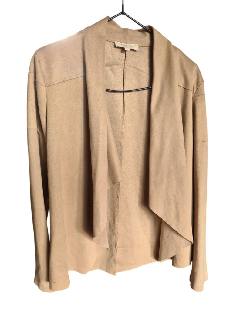 Suède Jasje Beige Watervalmodel, Kleding | Dames, Maat 38/40 (M), Verzenden, Beige, Zo goed als nieuw