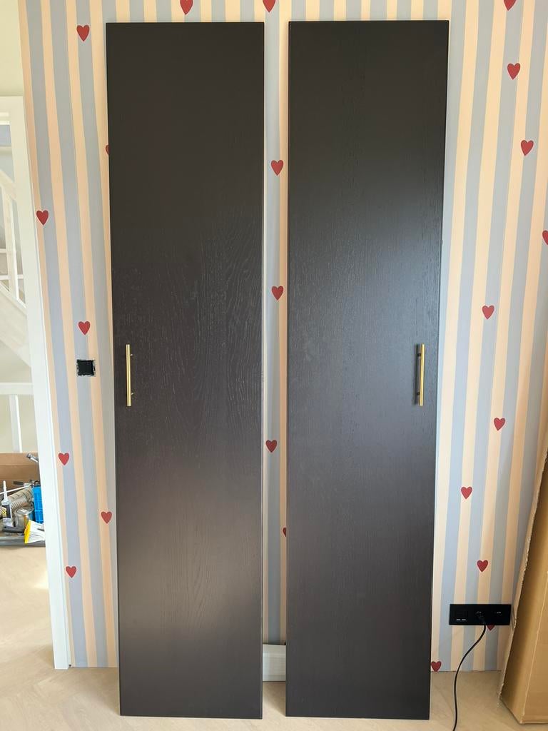 2 Ikea pax nast deuren ZWART, Ophalen, Zo goed als nieuw