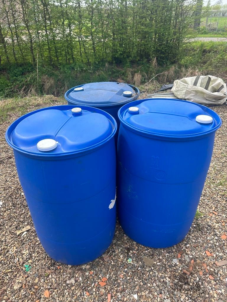 Regenton 200l / blauw vat, 150 liter of meer, Ophalen, Zo goed als nieuw, Kunststof
