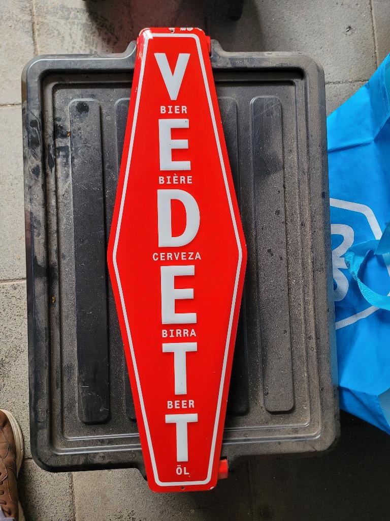 Emaillebord  vedett, Verzamelen, Merken en Reclamevoorwerpen, Ophalen of Verzenden, Zo goed als nieuw, Reclamebord