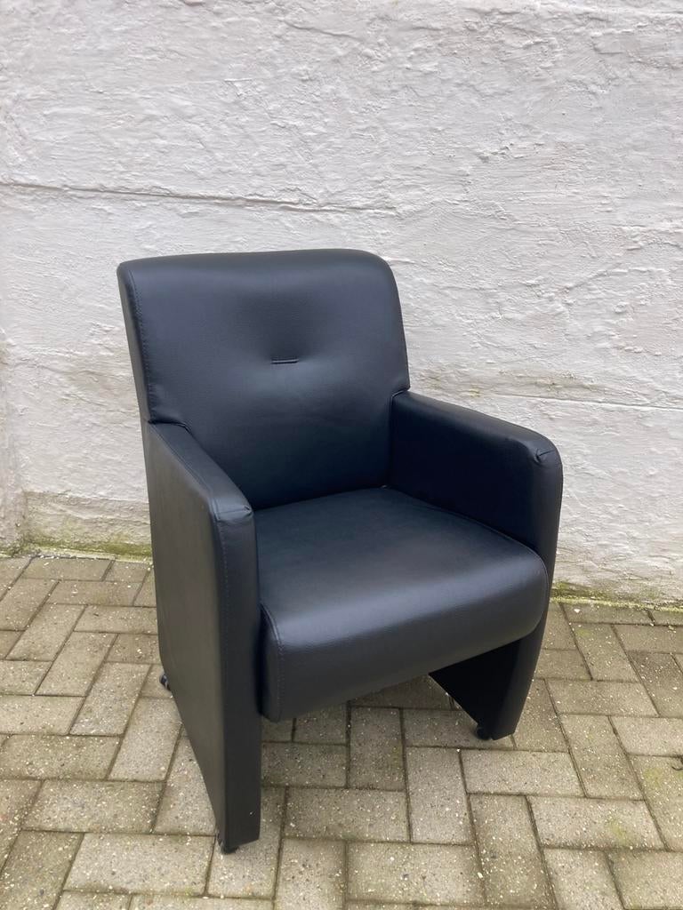 Zwart zeteltje, Huis en Inrichting, Ophalen, Zo goed als nieuw, Leer, Retro