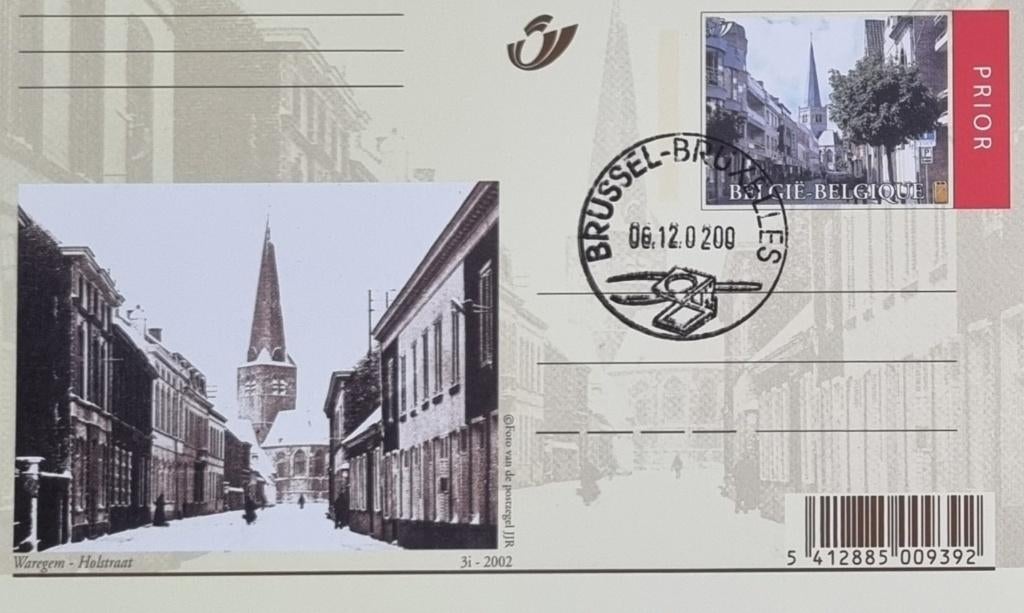 10 Briefkaart Cartes Postales vroeger en nu 2002, Ophalen of Verzenden, 1980 tot heden