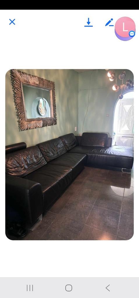 Salon en cuir modulable., Maison & Meubles, Enlèvement, Cuir