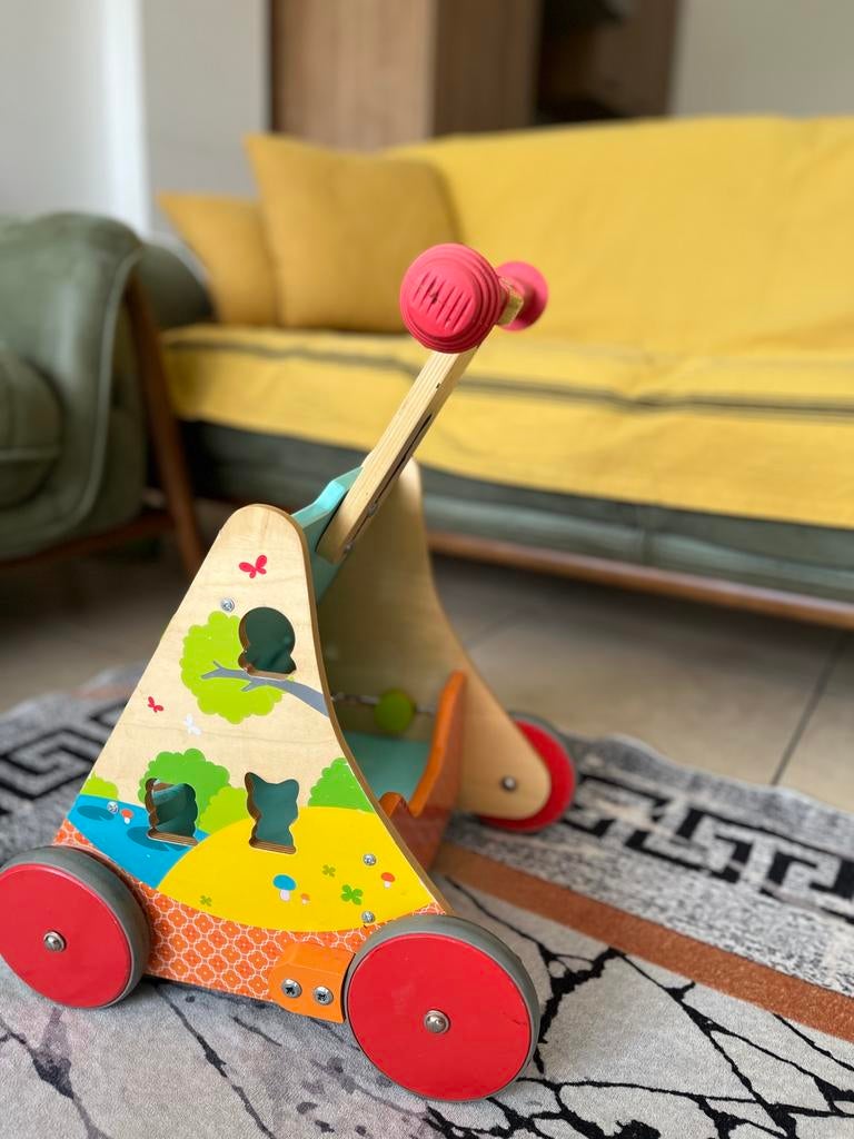 loopwagen met activiteitenpaneel – leerzaam kinderspeelgoed, Kinderen en Baby's, Speelgoed | Houten speelgoed, Ophalen, Zo goed als nieuw