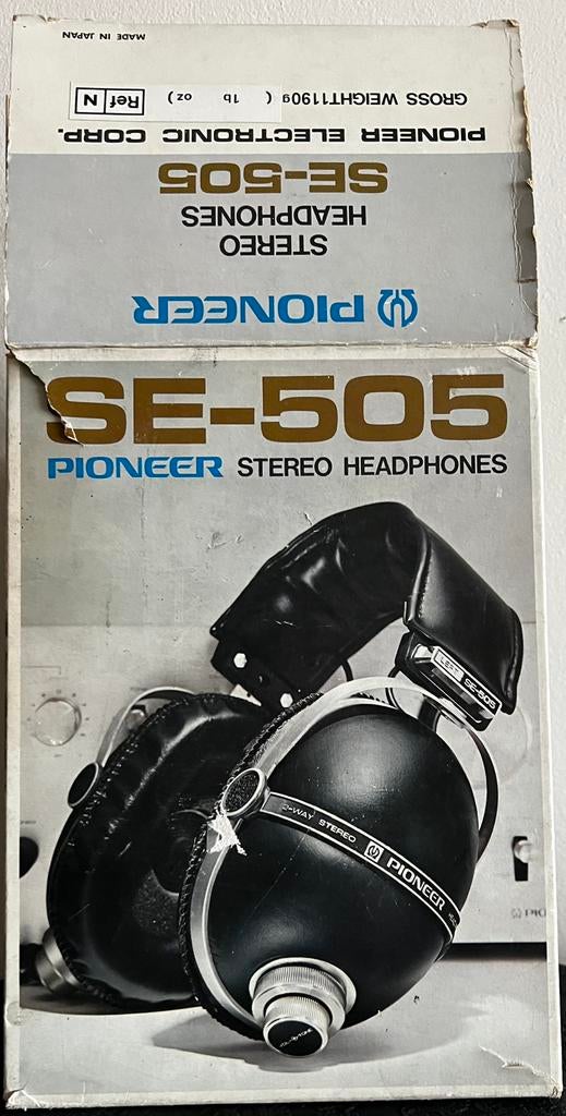Vintage Pioneer SE-505 stereo koptelefoon + doos, Audio, Tv en Foto, Hoofdtelefoons, Zo goed als nieuw, Over oor (circumaural)
