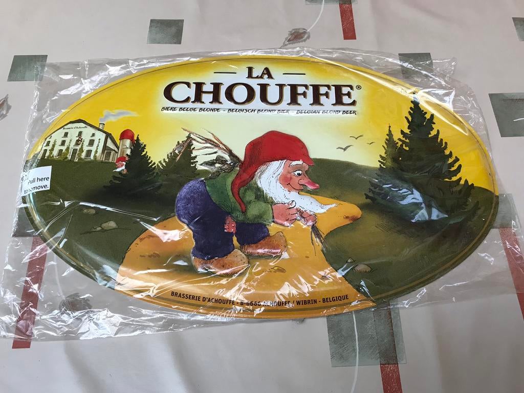 Panneau d'affichage en métal La chouffe, neuf, Collections, Marques de bière, Neuf, Panneau, Plaque ou Plaquette publicitaire