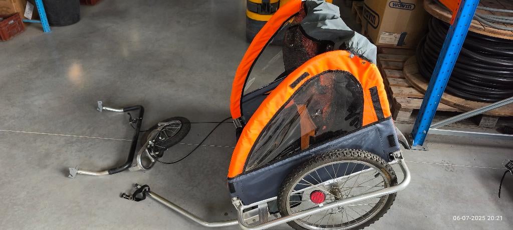 fietskar, Fietsen en Brommers, Fietsaccessoires | Aanhangwagens en Karren, Ophalen, Zo goed als nieuw, Kinderkar, Opvouwbaar