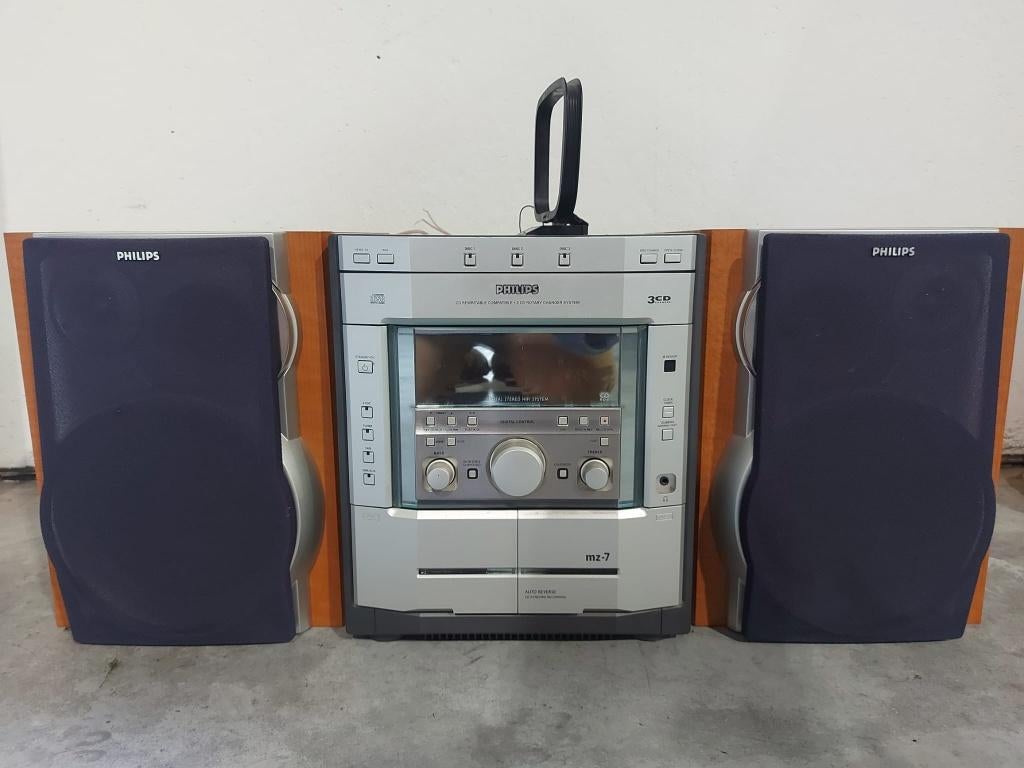 Philips MZ-7 stereo-set, 3 cd-speler, dubbel cassettedeck, Ophalen, Dubbel, Philips