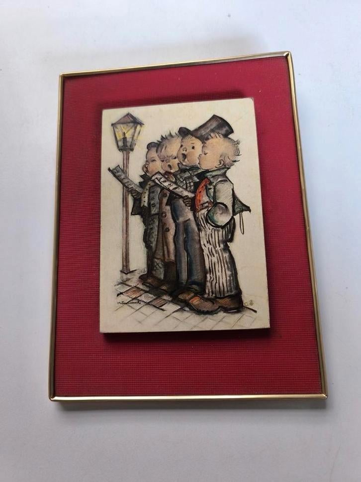 Vintage ingelijste Hummel afbeelding, Antiek en Kunst, Kunst | Tekeningen en Fotografie, Ophalen of Verzenden