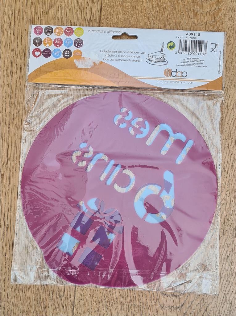 Pâtisserie set 3 pochoirs, Enlèvement ou Envoi