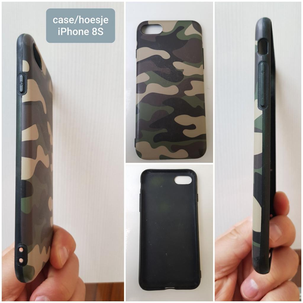 Militair siliconen hoesje voor iPhone 8S, Telecommunicatie, Verzenden, Frontje of Cover, Zo goed als nieuw, Siliconen