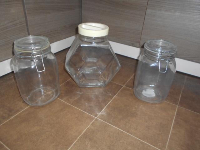 Grands bocaux de conservation en verre/3 pour 5€, Maison & Meubles, Enlèvement, Comme neuf, Verre