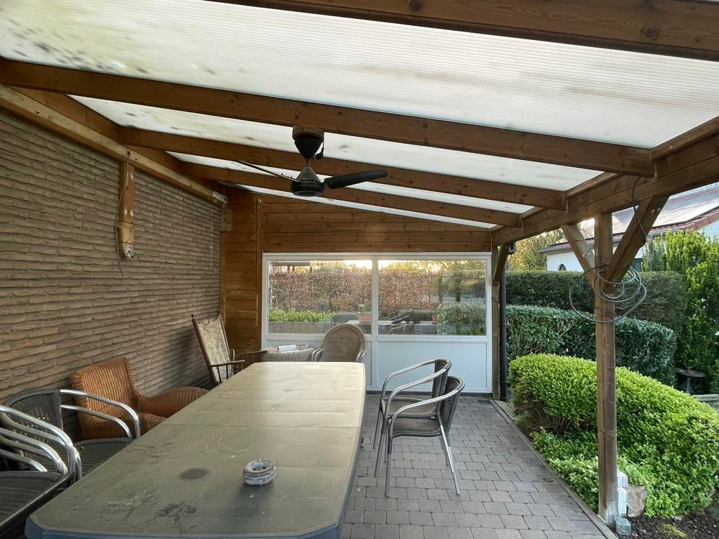 Houten pergola met dubbelwandige polycarbonaat platen, Ophalen, Gebruikt, Veranda